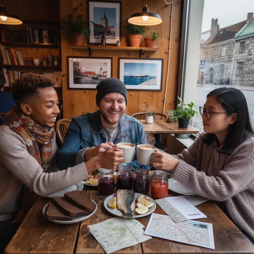 Traditsiooniline Eesti toit kaunilt serveeritud restoranis, mis kutsub külastajaid.